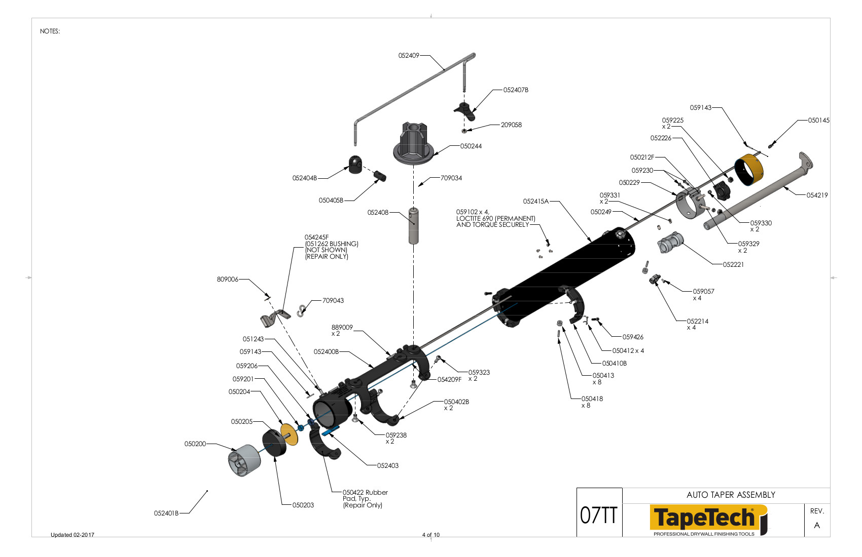 TapeTech® Automatic Taper Body Schematic (07TT)