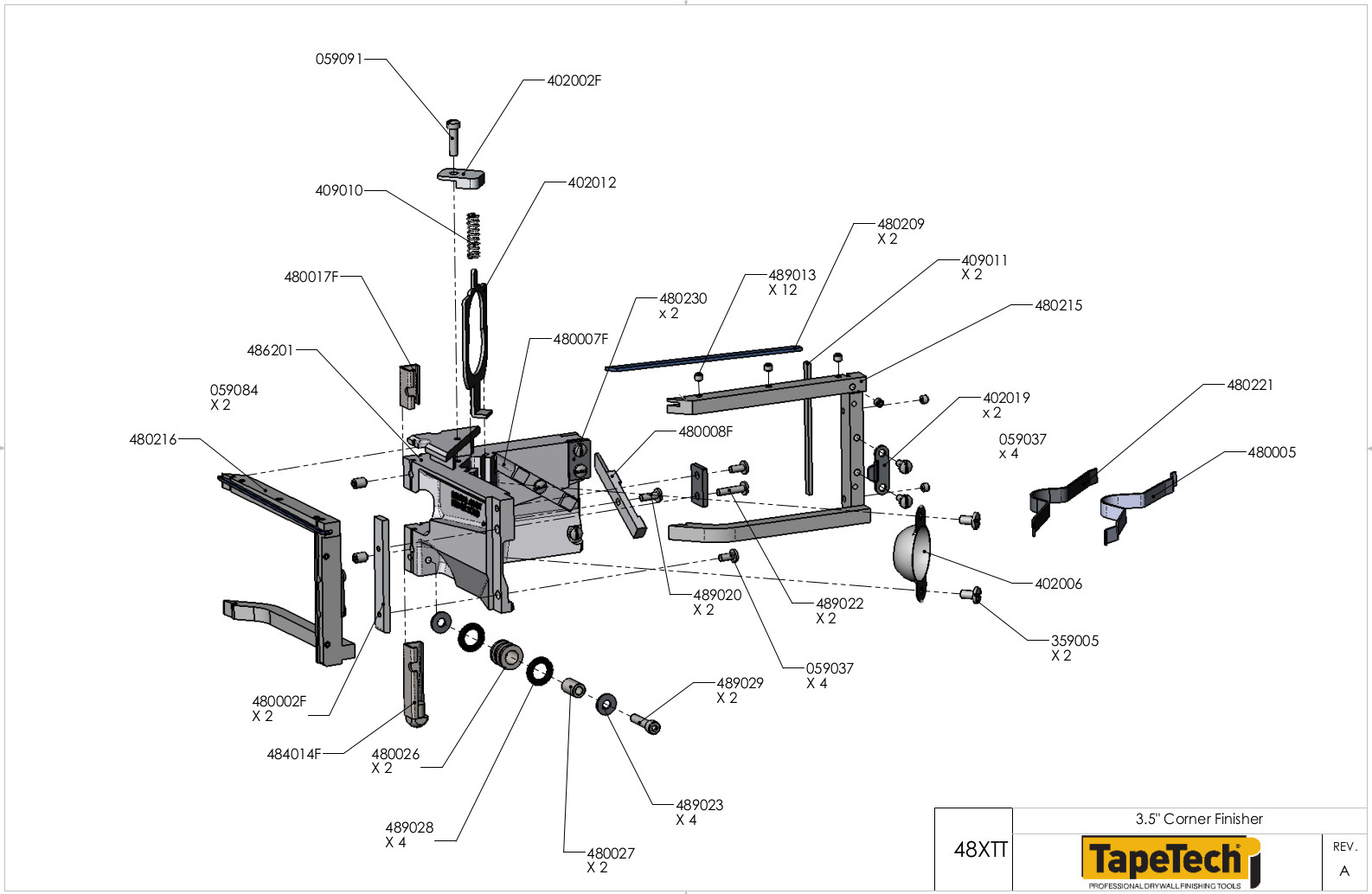 thumbnail image 2 of TapeTech 3 EasyRoll Corner Finisher With 48TT Angle Head – Free Shipping 2 of 6