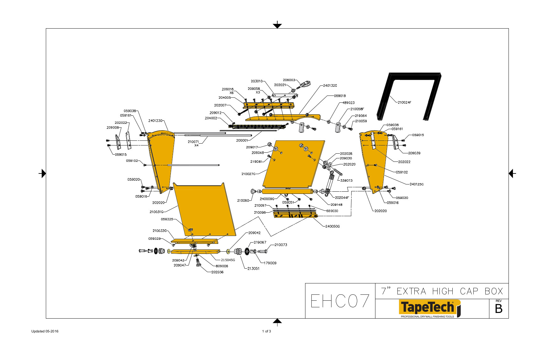 TapeTech® 7" MAXXBOX Flat Box Schematic (EHC07)