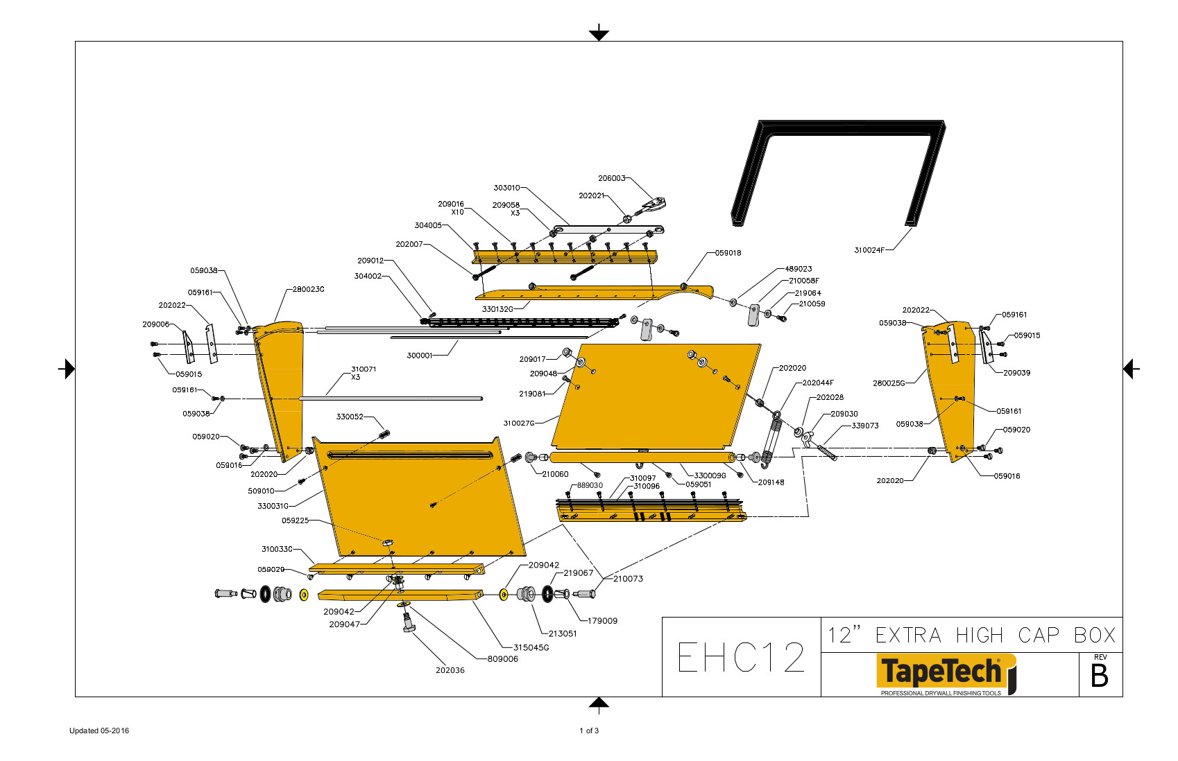 TapeTech® 12" MAXXBOX Flat Box Schematic (EHC12)